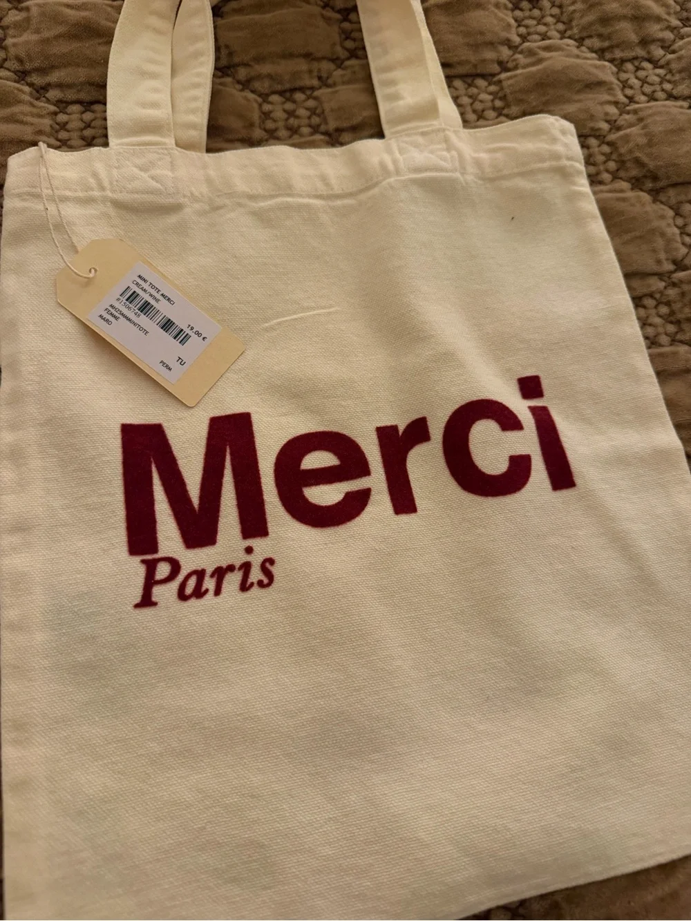 Canvas Tote Bag with Burgundy 